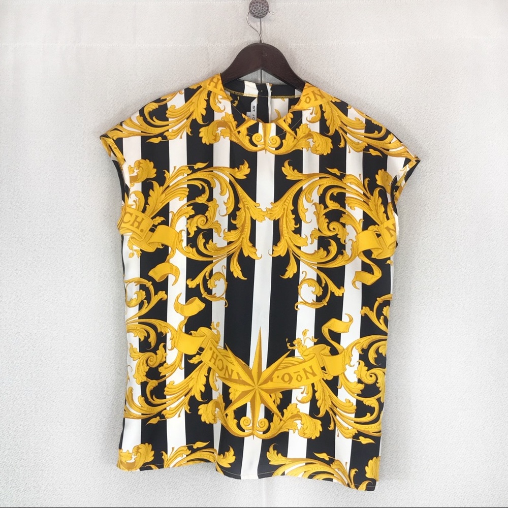 St. John silk print blouse